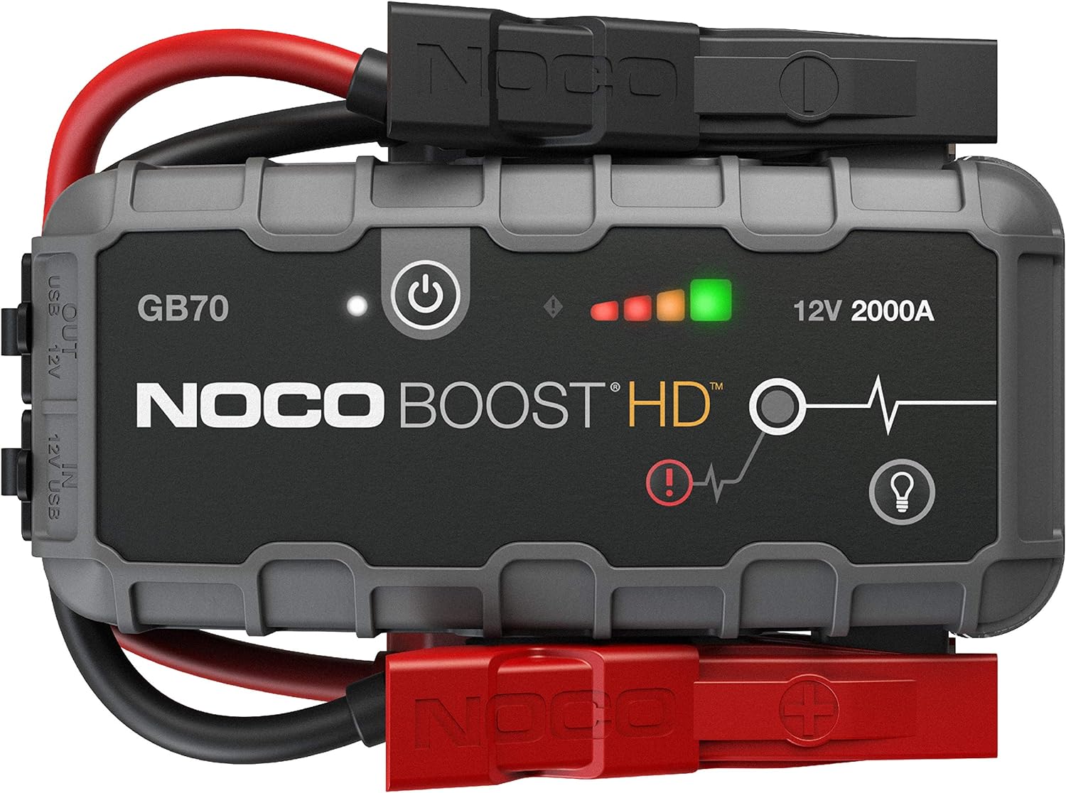 NOCO Boost HD GB70 2000 Amp 12-Volt UltraSafe Lithium Jump Starter Box, Car Battery Booster Pack, Portable Power Bank Charger, and Jumper Cables for Up to 8-Liter Gasoline and 6-Liter Diesel Engines