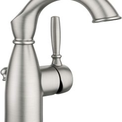 Alternative view of Moen 84144BRB Sarona One-Handle Single Hole Rustic Farmouse Bathroom Sink Faucet with Optional Deckplate, Mediterranean Bronze