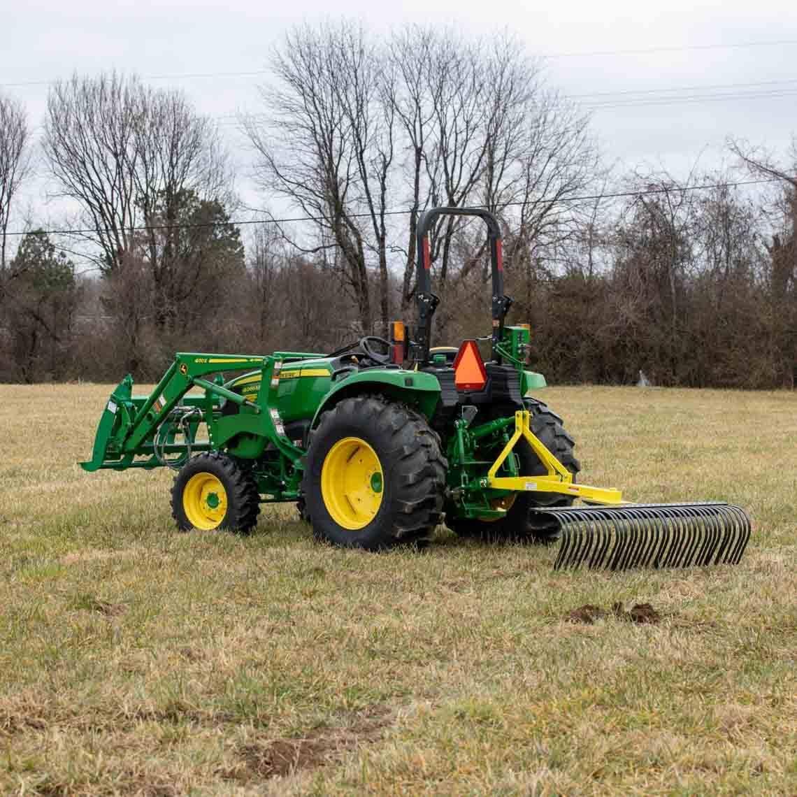 Titan Attachments 6 Landscape Rake for Compact Tractors, Quick Hitch Compatible - Image 2