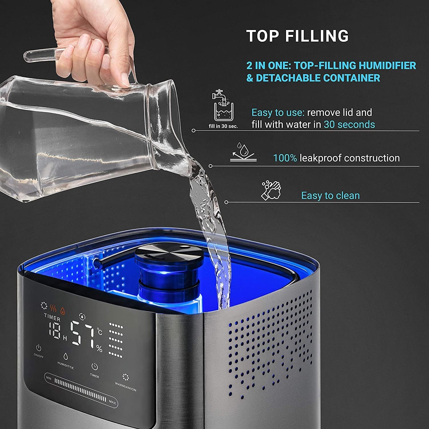 Hupro Premium Humidifier for Large Room Home Bedroom - Image 3