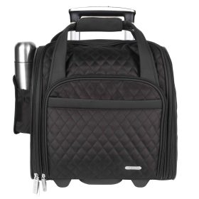 Travelon Wheeled Underseat Carry-On with Back Up Bag Black